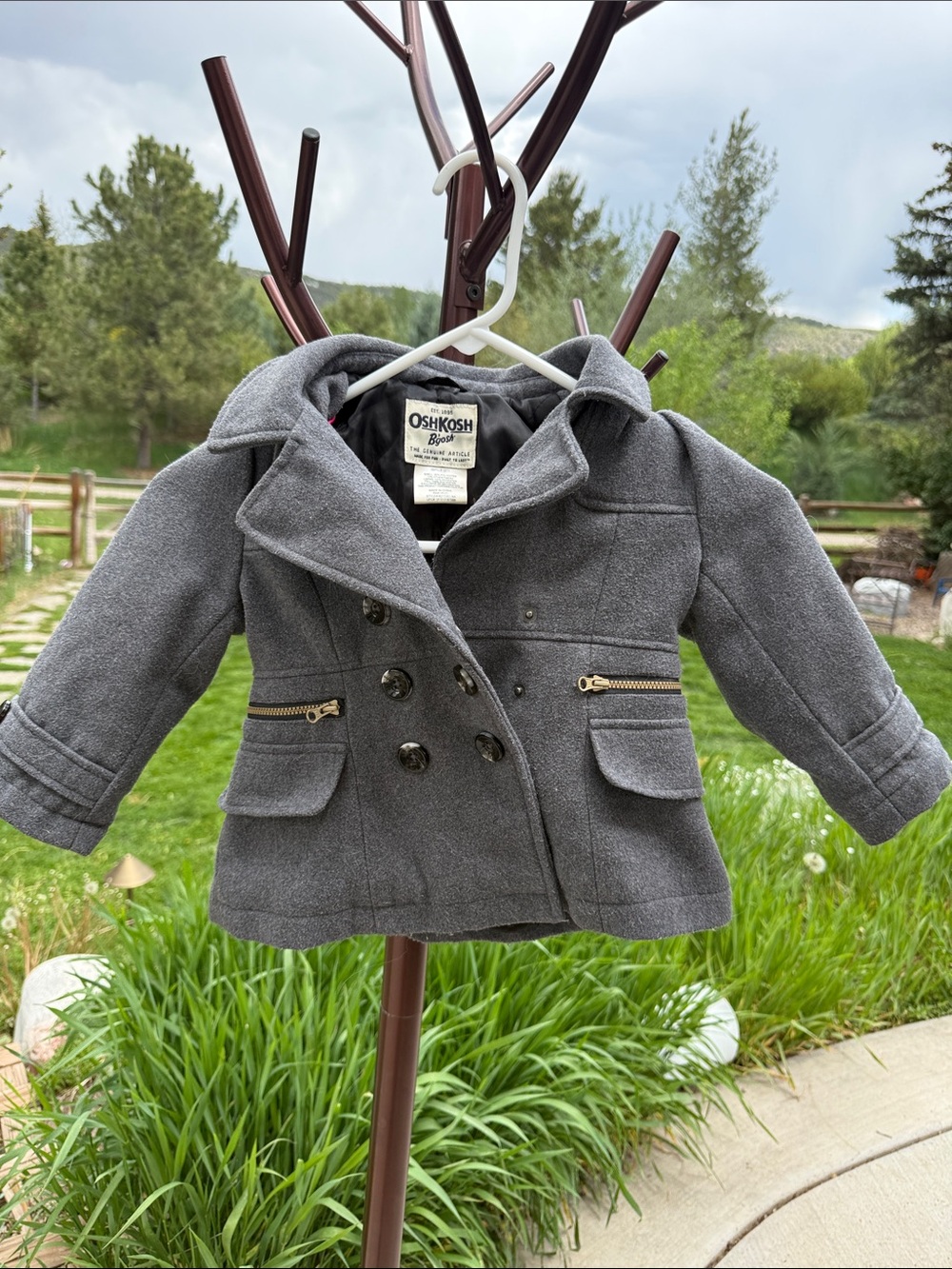 OshKosh B'gosh Charcoal Peacoat with Hood 2T